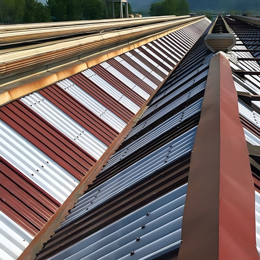 Red roof with polycarbonate safety‑mesh system