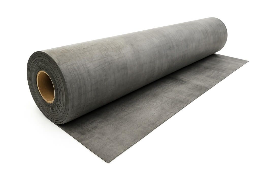 Roll of grey membrane rubber