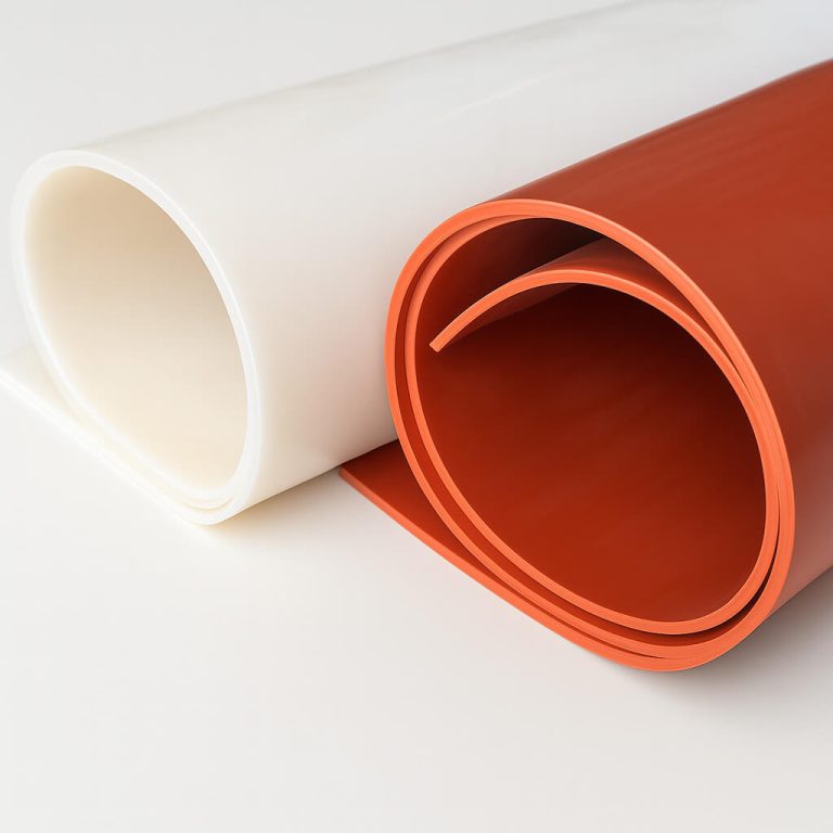 White and red silicone rubber
